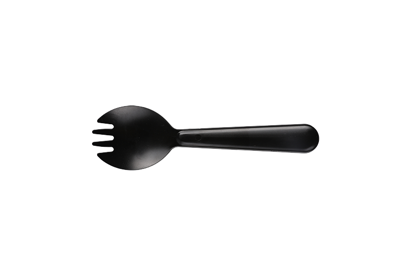 พลาสติกดำ Spork แบบใช้แล้วทิ้ง